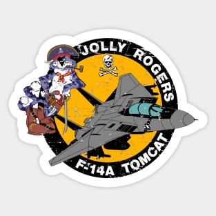 F-14 Tomcat - Jolly Rogers F14A Tomcat - Grunge Style Sticker